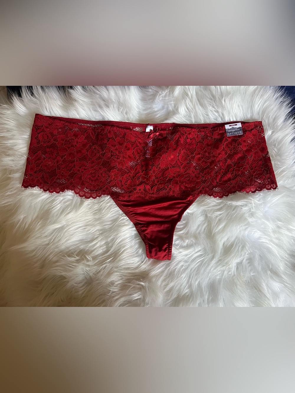 Cacique Red Lace side Waist Thong